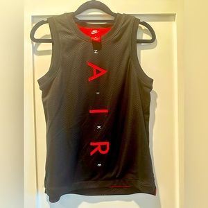 Nike sleeveless shirt in black and red.